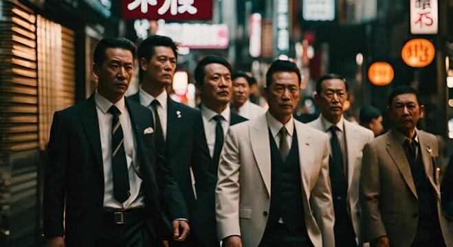 Japanese Yakuza mafia in Tokyo.