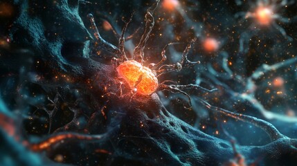 Nerve cells, Neurons, healthcare background, 16:9	
