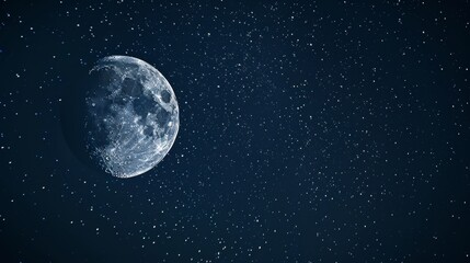 Serene night sky with scattered stars and a radiant moon