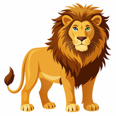 Fototapeta premium A Standing Lion with a Majestic Mane