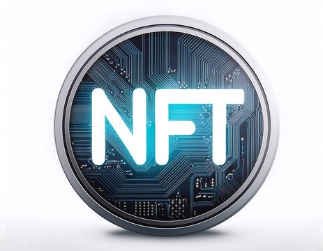 vector realistic isolated nft poster white background concept token cryptocurrency