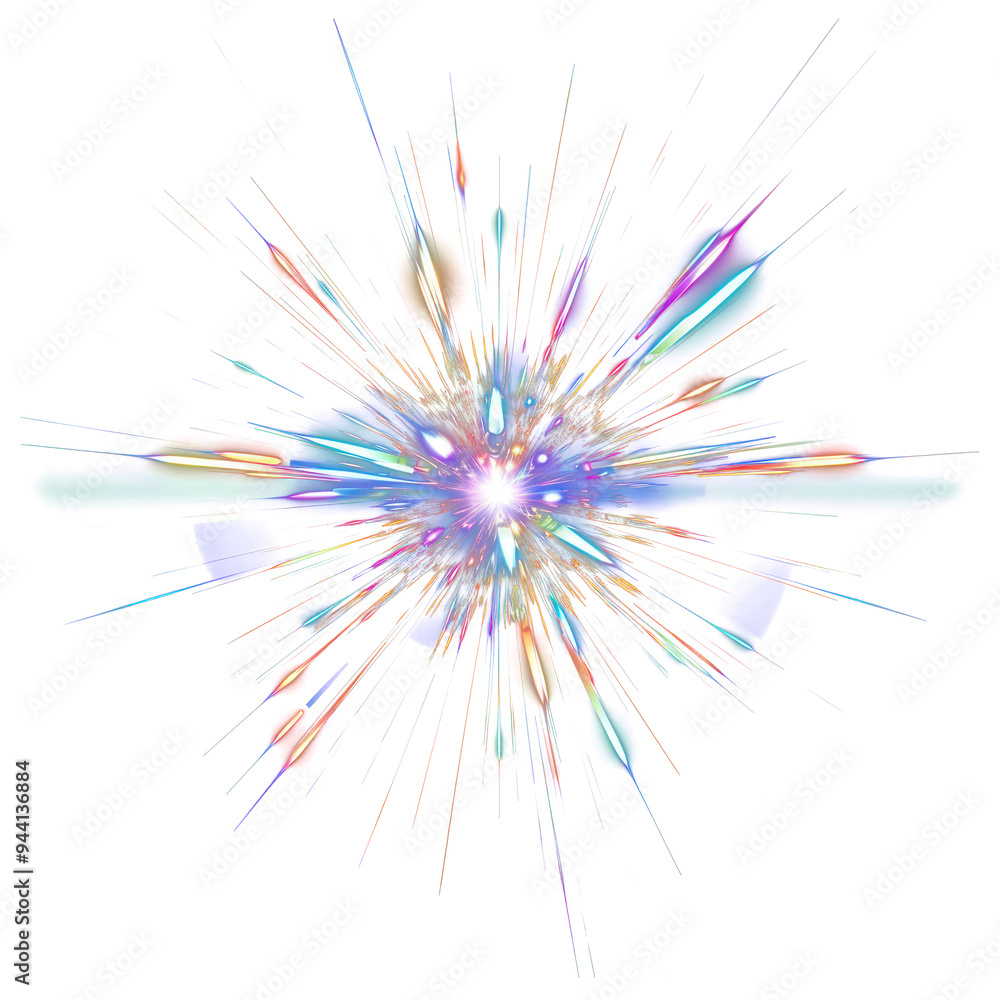 Sticker PNG Colorful abstract light burst