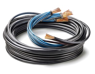 vector set realistic isolated electrical wires decoration display white background concept flexible network cables electronics connection
