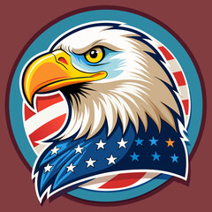 Eagle with usa flag vector and t shirt design 