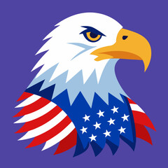 Eagle with usa flag vector and t shirt design 