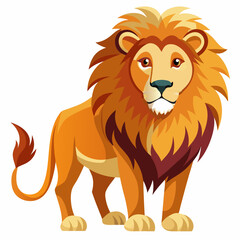 A Cartoon Lion with a Brown Mane and Tail