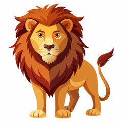 A Cartoon Lion Standing with a Serious Expression