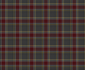 Plaid fabric pattern, white, black, brown, yellow, seamless for textile and design clothes skirt pants apron tablecloth blanket or decoration. Vector illustration.