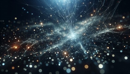 Fototapeta premium Abstract digital background of points and lines with glowing plexus