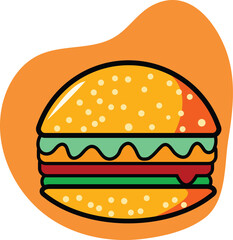 Vector hamburger cartoon simple style Free Vector.