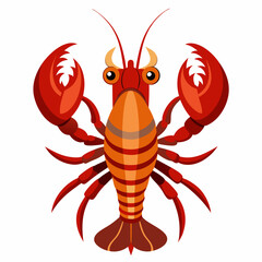 Red Lobster with Large Claws and Striped Body