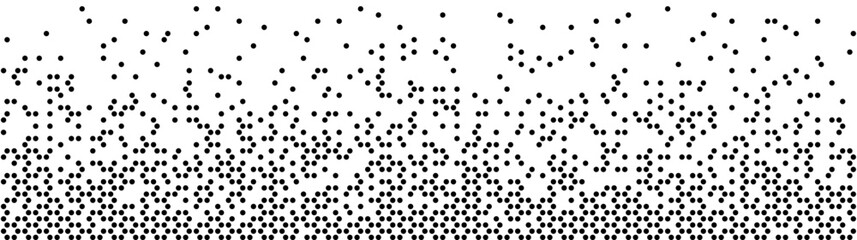 Geometric pattern of black circles on a white background.Seamless in one direction. Option with a Short fade out. Random fade out