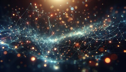 Obraz premium Abstract digital background of points and lines with glowing plexus