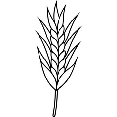 Minimalist Wheat Plant Vector online art White Background