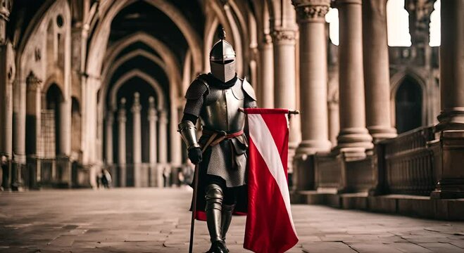Knight with a flag.