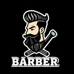 man barber icon logo vector