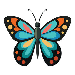 Cute beautiful color butterfly logo vector 9