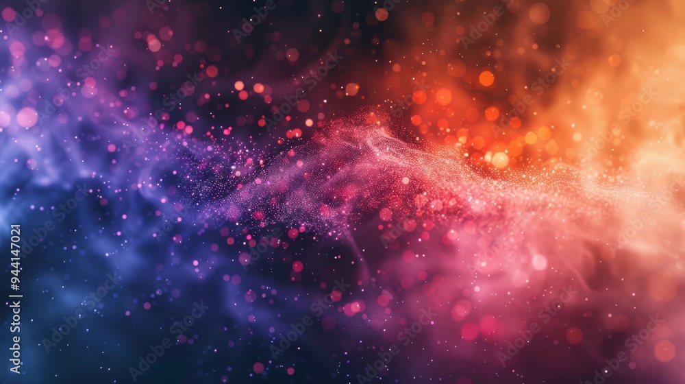 Poster bright and vibrant particles creating an energetic background