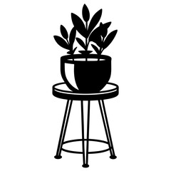 Vector Art of a Plant Stand