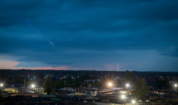 Shot of the lightning in the night sky. Nature
