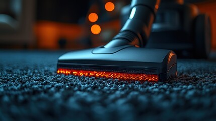 Closeup of a Vacuum Cleaner Head on Carpet