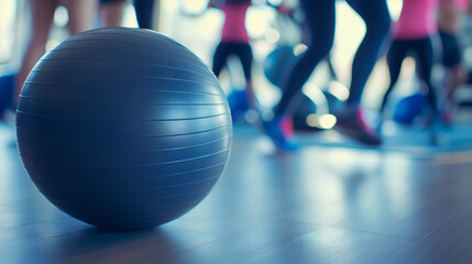 Participants engage in dynamic exercises using a Bosu ball in a fitness center, focusing on strengthening their core and improving balance