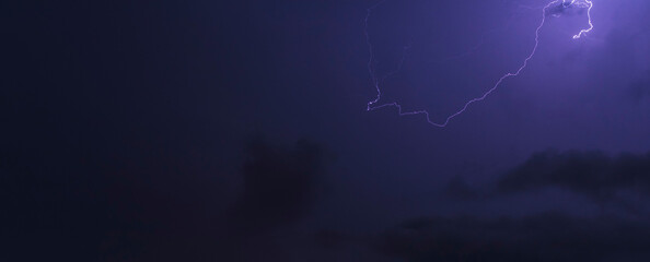 Shot of the lightning in the night sky. Nature