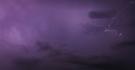 Shot of the lightning in the night sky. Nature