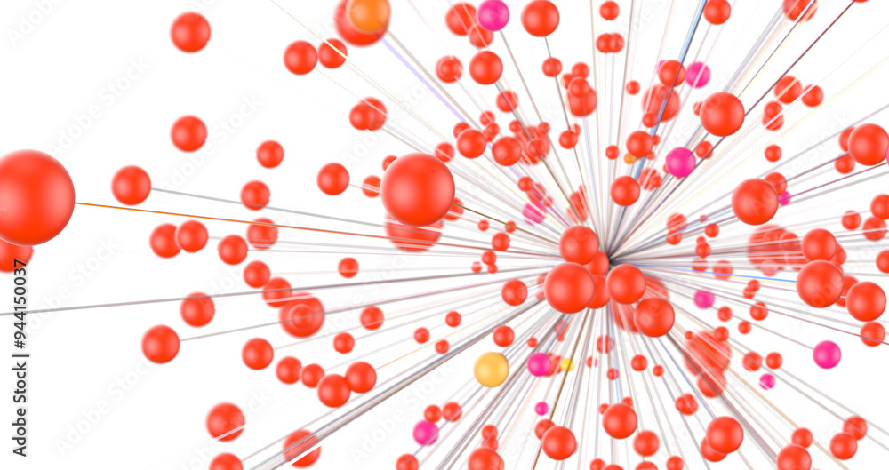 Aufkleber Abstract digital connection dots and lines. Technology background. Network connection structure. Plexus effect. 3d
