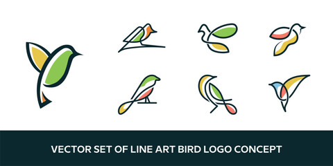 Premium Modern Creative Line Art Minimal Bird Logo Design For Your Business