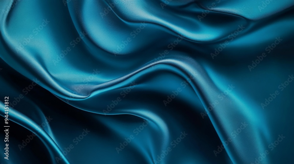 Poster cool gradient background shifting from light turquoise to deep navy blue, conveying a sense of depth