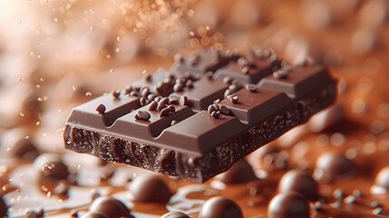 Chocolate Bar with Sprinkles - 3D Illustration