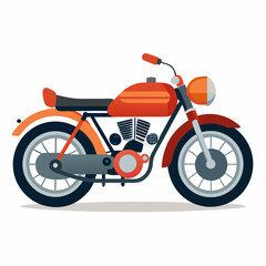 Fototapeta premium Orange and Black Vintage Motorcycle with White Background
