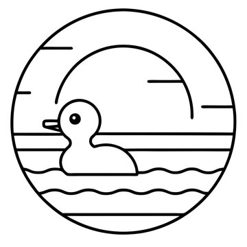 recommend clip art: Neon Sunset Duck Vector line art