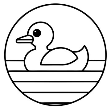 recommend clip art: Neon Sunset Duck Vector line art