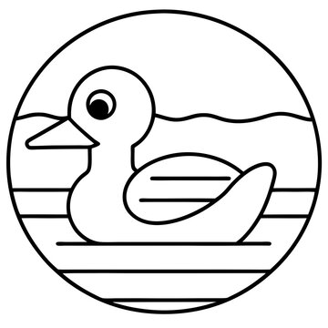 recommend clip art: Neon Sunset Duck Vector line art