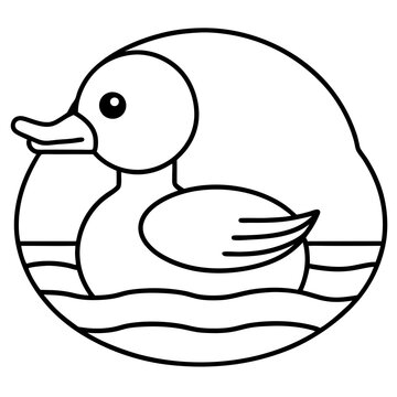 recommend clip art: Neon Sunset Duck Vector line art