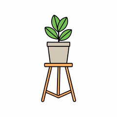 Vector color Art of a Plant Stand