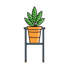 Vector color Art of a Plant Stand
