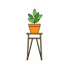 Vector color Art of a Plant Stand