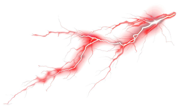 PNG Vivid red lightning bolt streaks