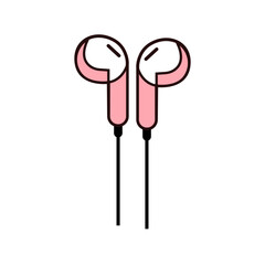 Minimalistic vector headphones illustration, perfect for tech and music themes.