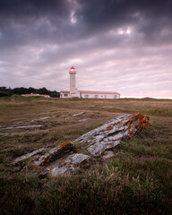 Leuchtturm an der pointe des corbeaux auf der Île d'Yeu in Frankreich