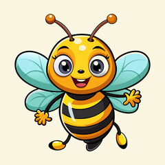 It's funny the bee  vector illustration 