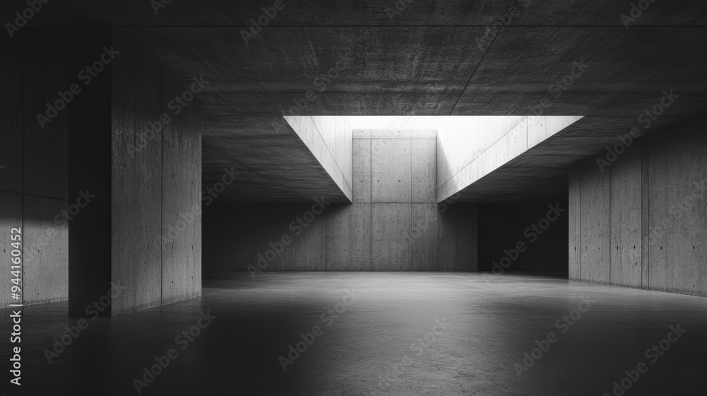 Poster empty dark abstract concrete smooth interior 3d rendering and architectural background