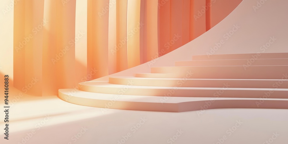 Poster 3d rendering of gradient warm tones with soft lighting on a neutral background subtle warm gradient 