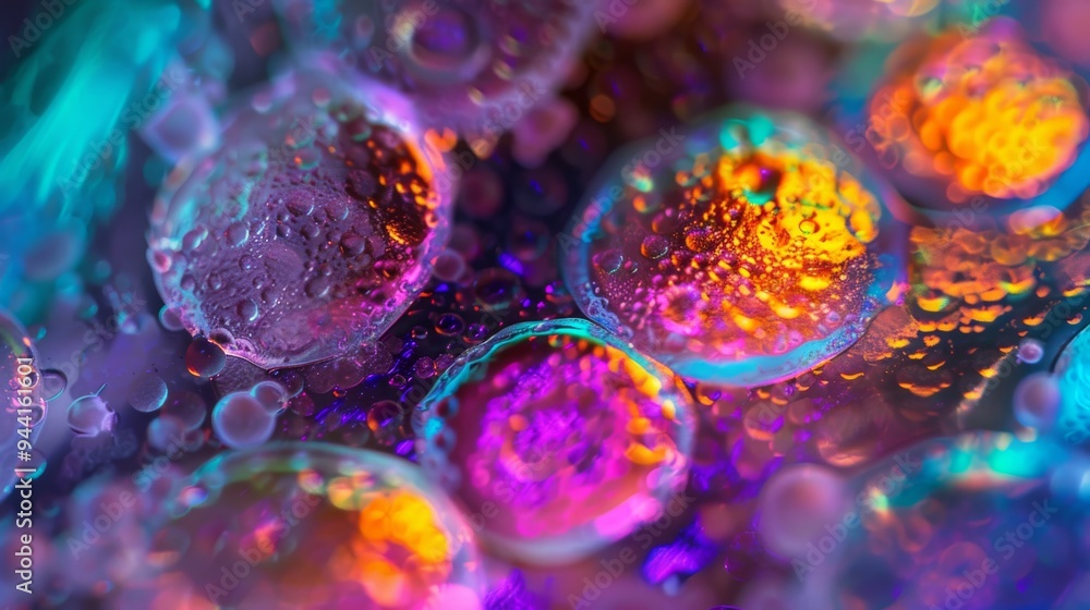 Aufkleber Multicolored stem cells illuminated under lab light
