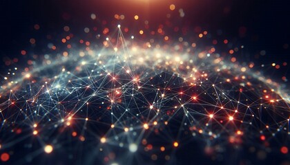 Abstract digital background of points and lines with glowing plexus