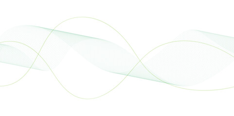 Gold, green and white abstract background with flowing particles. Wave of many green lines. Abstract wavy stripes on white background isolated. Creative line art. Vector illustration. 