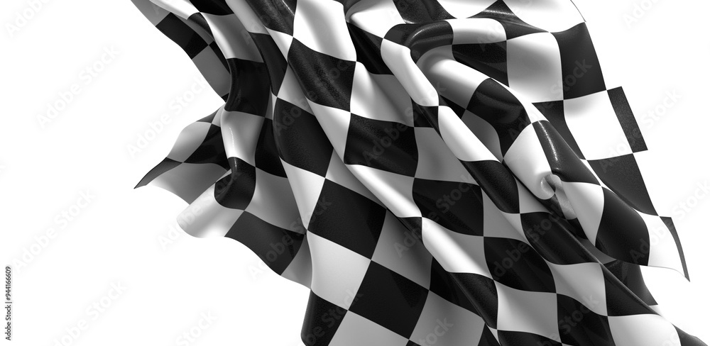 Poster the checkered flag waves signifying victory and the thrill of the finish line